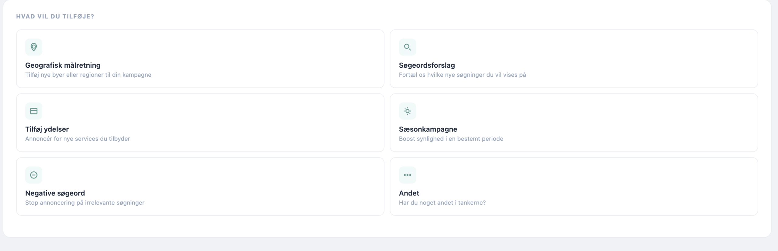Udvid kampagne i dashboardet